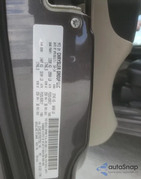 2015 Chrysler Town & Country Touring z USA, uszkodzony, nr VIN 2C4RC1BG7FR577363